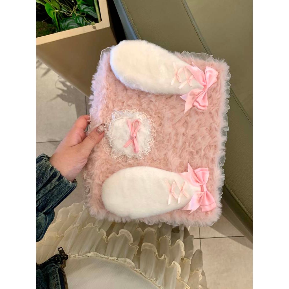 เคสป้องกันตุ๊กตาสีชมพูน่ารักสําหรับ iPad 2025Pro 11 นิ้ว 13 นิ้ว 9th 10.2 นิ้ว Air7/6th 10th 10.9 9.7/10.5 mini7/6 พร้อมช่องเสียบปากกา