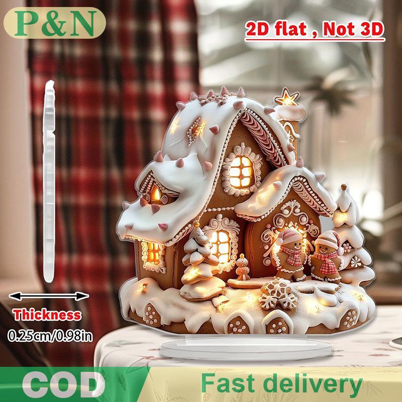 [P&N] 2025 ฉากใหม่ Xmas Table Centerpiece อุปกรณ์เสริม 2D อะคริลิคแบนสําหรับตกแต่งบ้าน Office Party 