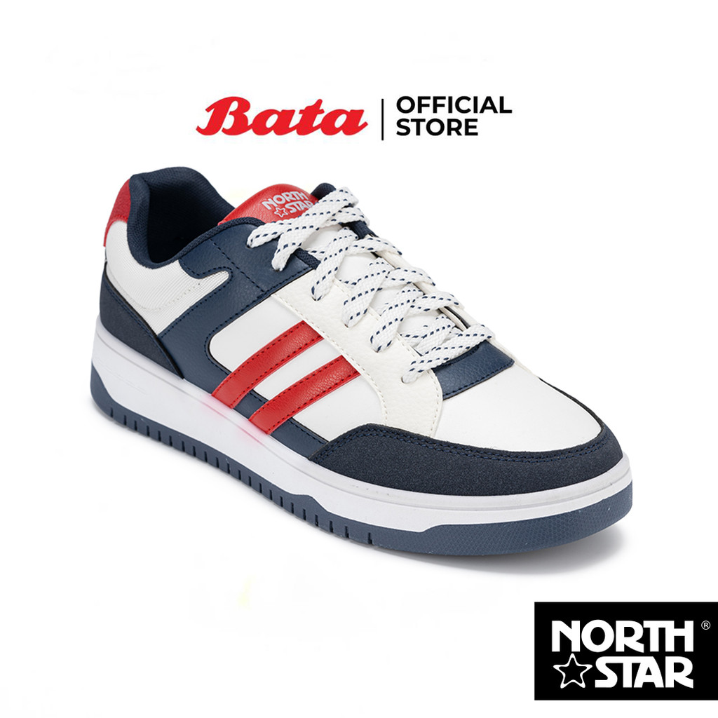 Bata บาจา North Star รองเท้าผ้าใบสนีคเกอร์แบบผูกเชือก สำหรับผู้ชาย รุ่น MAISY สีกรมท่า 8209093 สีขาว 8201093