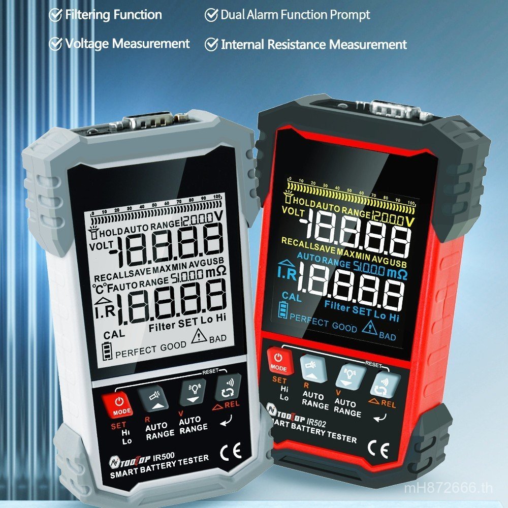 T เครื่องทดสอบแบตเตอรี่ IR502 ความต้านทานภายใน IR500/Detection 0.00-10m แบตเตอรี่ลิเธียมตะกั่วกรด 50