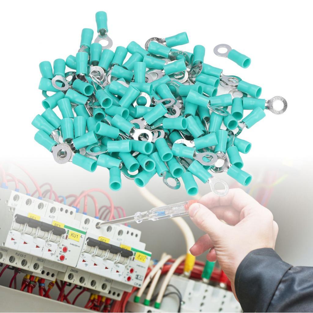 ขั้วต่อสายไฟหุ้มฉนวน RV5.5-6 100PCS สำหรับสายไฟ AWG12-10