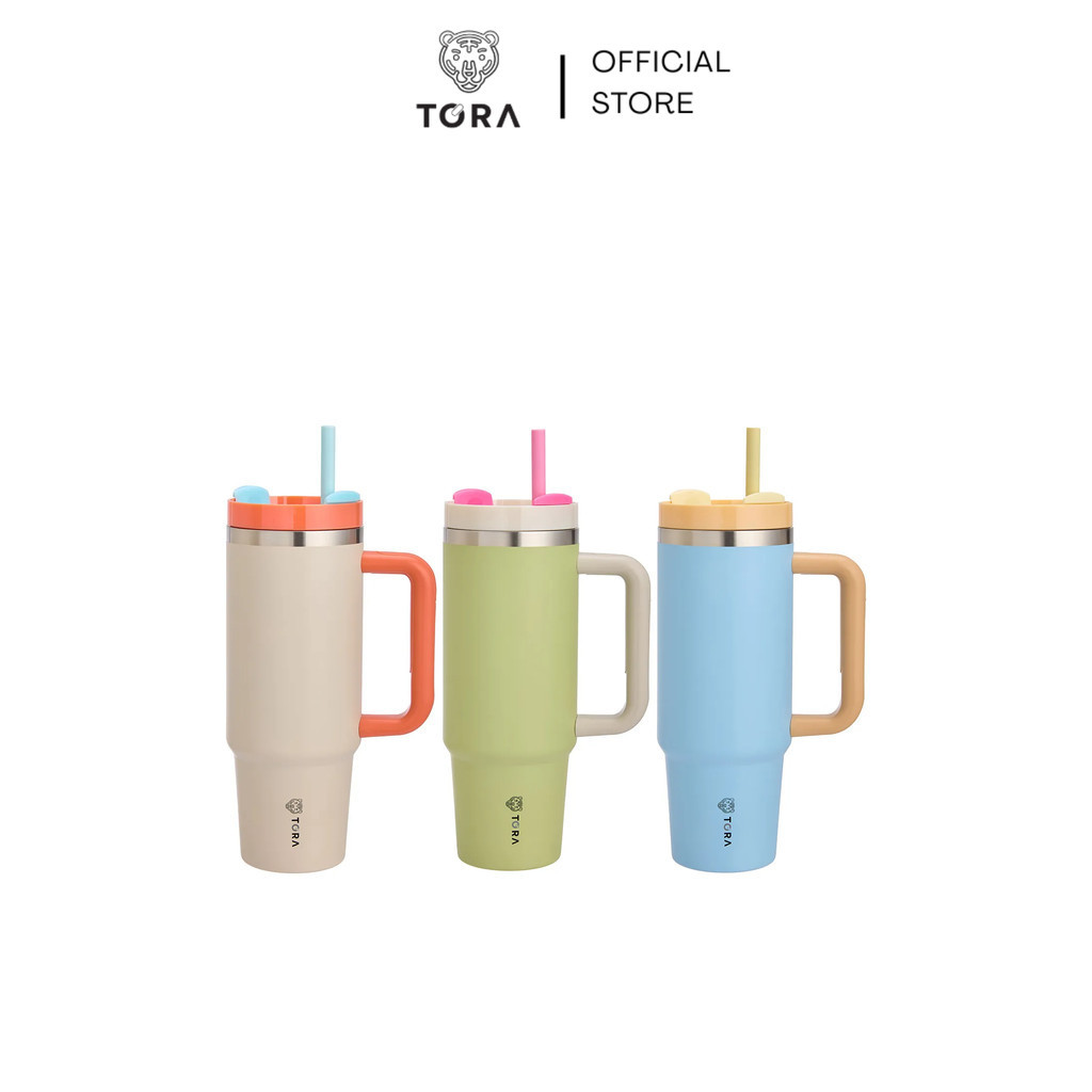 Tora แก้วน้ำสแตนเลส เก็บความเย็น พร้อมหลอดดูด รุ่น 2025 Collection ความจุ 852 มล.