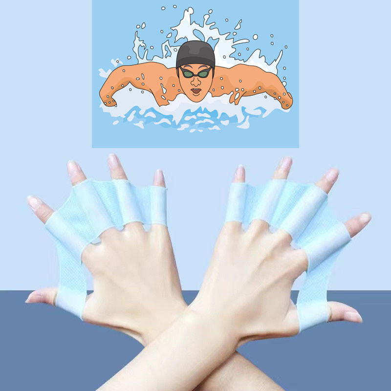 Unisex Frog Type Silicone Girdles Swimming Hand Fins Flippers Finger Webbed Gloves Paddle Water Spor