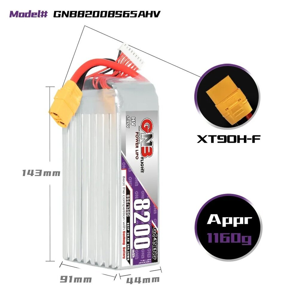 GAONENG GNB HV 8S 30.4V 8200mAh 65C XT90 LiPo Battery อุปกรณ์โดรน Drone