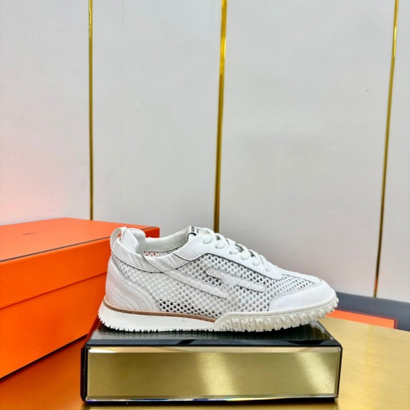 รองเท้าวิ่ง HERMES  оригинал แบบ lace-up ส้นแบน เหมาะสำหรับทั้งผู้ชายและผู้หญิง