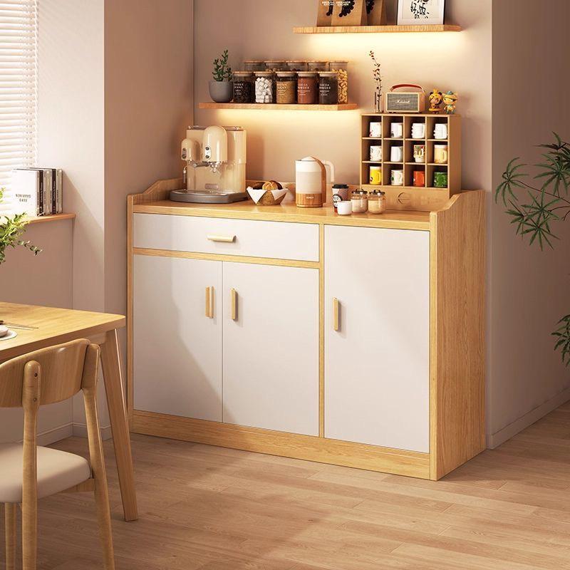 ตู้ครัว 90x80cm ตู้เก็บของอเนกประสงค์ เคาน์เตอร์ครัว Kitchen Cabinet ชั้นวางจานวางไมโครเวฟ ไม้คุณภาพ แข็งแรง