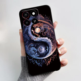 เคสโทรศัพท์สําหรับ ZTE Blade A35/A55 ซิลิโคนอ่อนนุ่มสีดํากรณีรูปแบบดูดี Love Beach, Snow Mountain เคสกันกระแทก
