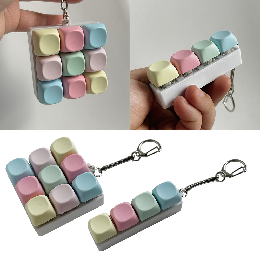 คีย์บอร์ดนิ้ว, ปุ่มคีย์ 4/9 คีย์ Fidget พวงกุญแจ, ผ่อนคลาย Pass The Time Keycap Gadget ของเล่นบีบอัดผู้ใหญ่ COD