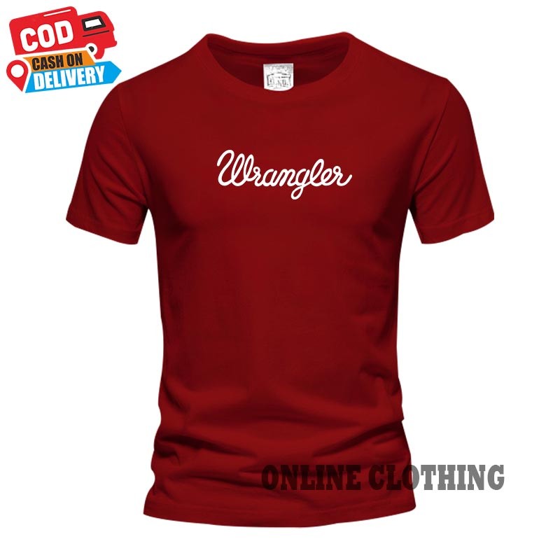 เสื้อยืด Wangler แขนสั้น สีขาบ สำหรับทั้งผู้ชายและผู้หญิง
