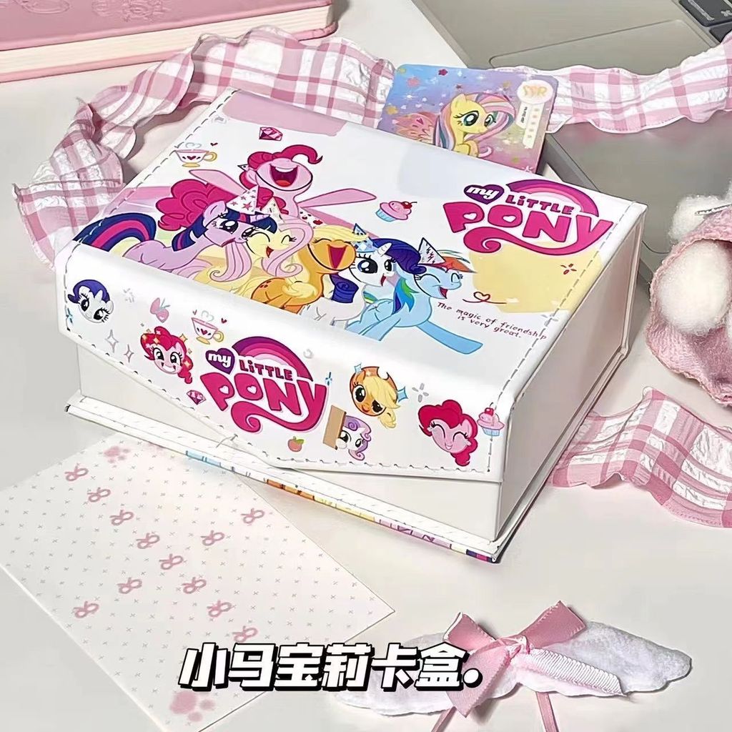 My Little Pony Card Holder Box, ที่เก็บการ์ดสะสม PU กันน้ําสําหรับการ์ดสะสม, เคสตั้งโต๊ะน่ารักสําหรับนักเรียน