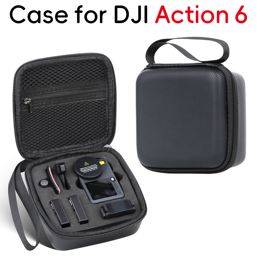 สําหรับกล้องกล่องเก็บ DJI Action 6,เคสแข็ง PU ขนาดเล็ก-ตัวป้องกันกล้องกันกระแทกและทนต่อแรงกดขนาดกะทัดรัดสําหรับกล้องแอ็คชั่น DJI Action 6