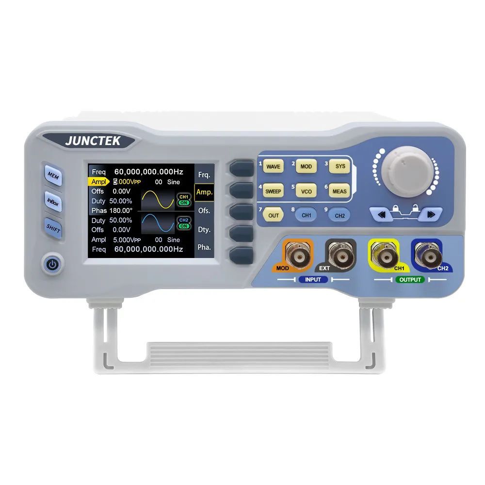 JUNCTEK 60Mhz 80Mhzฟังก์ชั่นArbitrary Waveform Generator Dual Channel Signal Source 275MS/s 14bits ค
