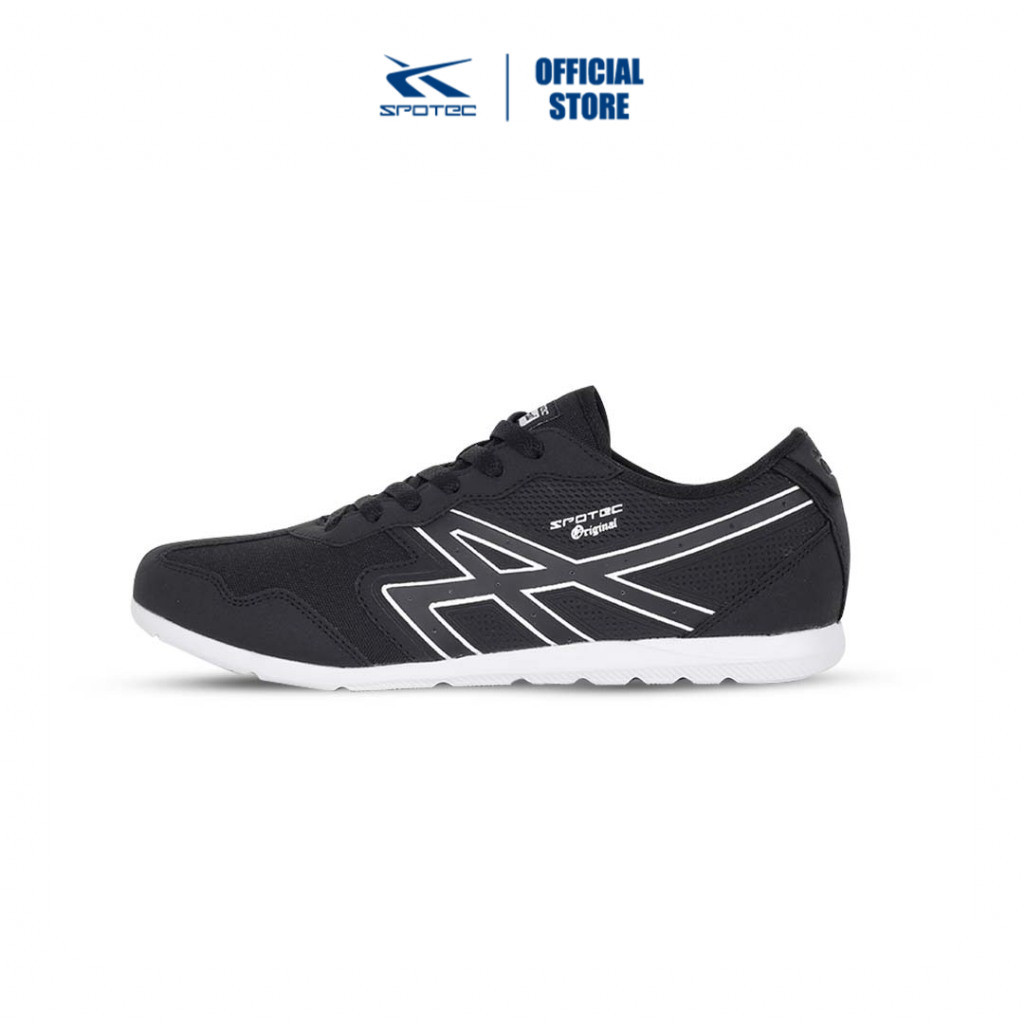 SPOTEC sneakers Pother รองเท้าผ้าใบผู้ชายและผู้หญิง - สีดําและสีขาว