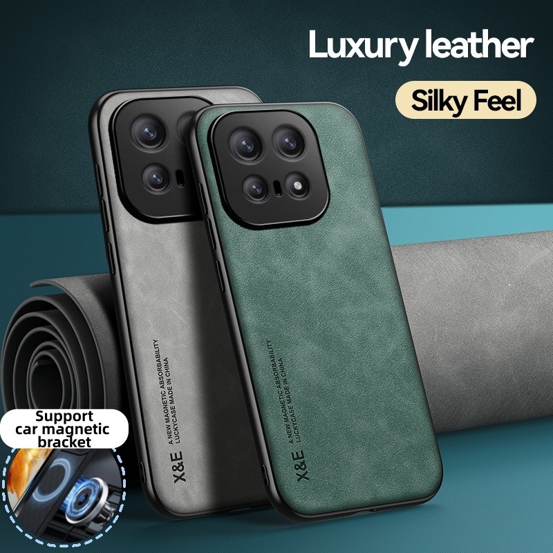 ปลอกหนังสําหรับ vivo iQOO 15 iQOO15 iQ0015 เคสโทรศัพท์หรูหรารถแม่เหล็กขาตั้งผิว Sensory Shell กันกระ