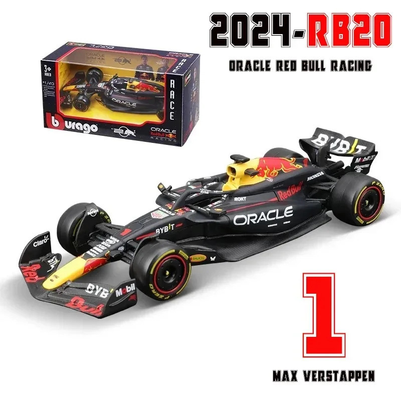 2025 อินเทรนด์ Bburago 1:43 F1 Red Bull Racing Tag Heuer Rb20 2025 #1 Verstappen #11 Perez Alloy Car