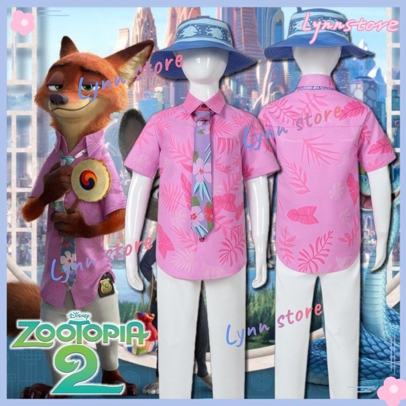 ชุดคอสเพลย์ Zootopia Nick Wilde สำหรับเด็กและผู้ใหญ่ ครบเซตพร้อมวิกและหาง