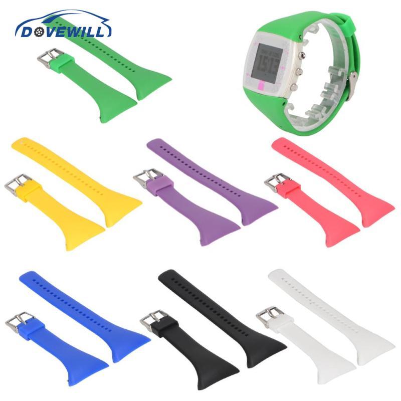 [Dovewill] สายนาฬิกาซิลิโคนนุ่มสำหรับ Polar FT4/FT7 มอนิเตอร์วัดระดับการเต้นของหัวใจ สีดำ