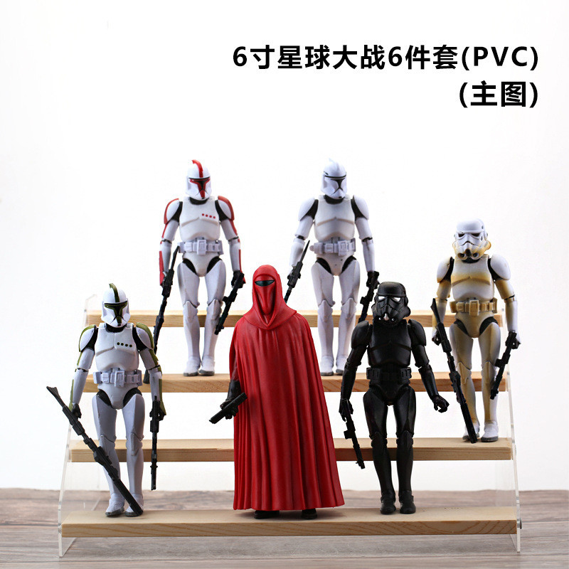 6 Star Wars Movable Dasmore White Soldier Black Soldier Bounty Hunter Red Clone Figure Model
