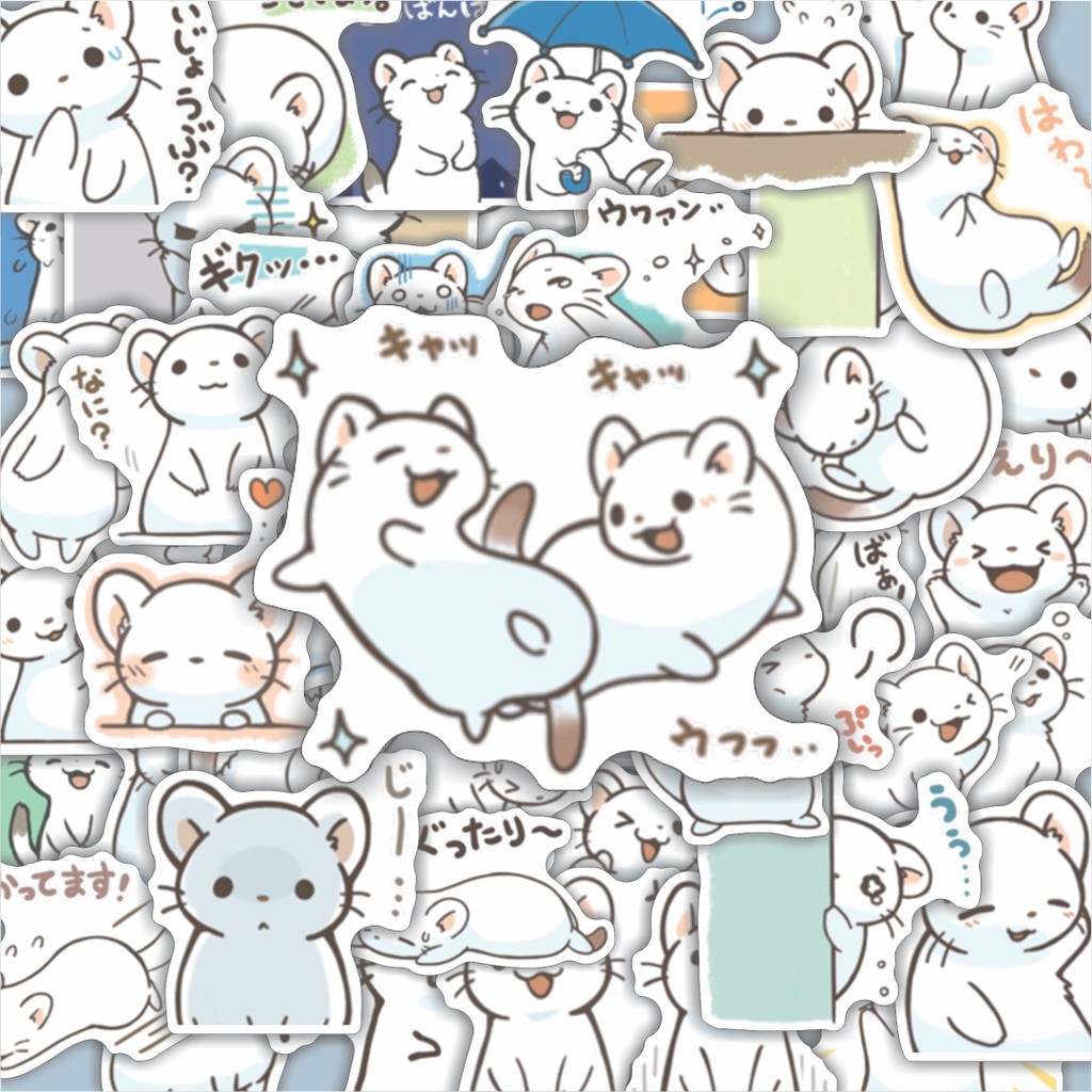 100PCS น่ารัก Ermine สติกเกอร์ความงามสติกเกอร์กันน้ําสติกเกอร์กาวกันน้ํา decal สติกเกอร์สําหรับรถจัก