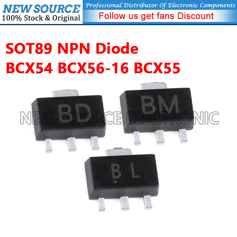 [5-20 ชิ้น] BCX54 BCX56-16 BCX55 BD BL BM SOT89 ไดโอด SMD NPN ทรานซิสเตอร์แบรนด์ใหม่