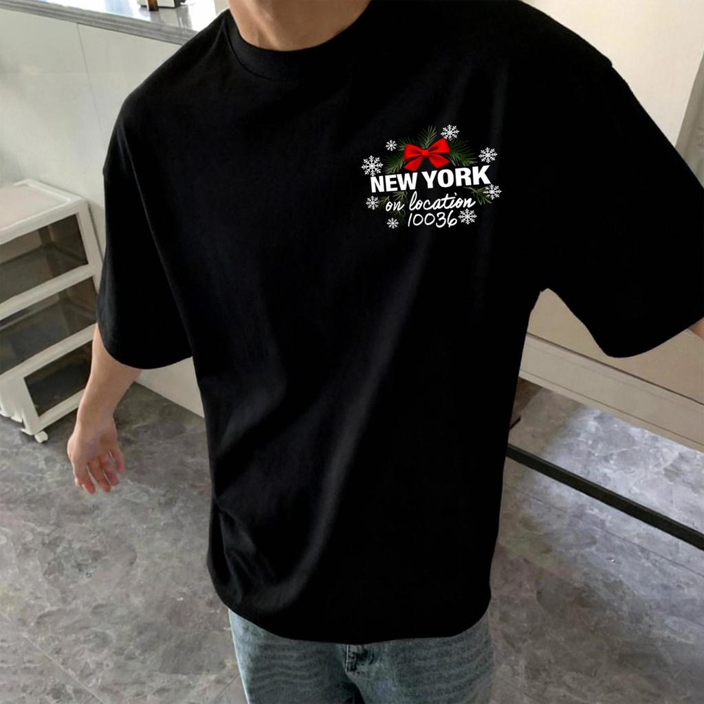 UT shop เสื้อยืด oversize ผ้าCotton 100% เสื้อยืดคอกลม เสื้อแฟชั่น 'NEW YORK'  สบายและนุ่ม แขนสั้น ฤ