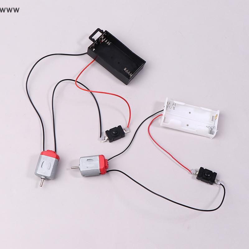 Cod ชุดมอเตอร์130สีขาวพร้อมกล่องเก็บแบตเตอรี่2xAA 16500 rpm, ชุดโมเดลมอเตอร์ไฟฟ้าขนาดเล็ก DIY