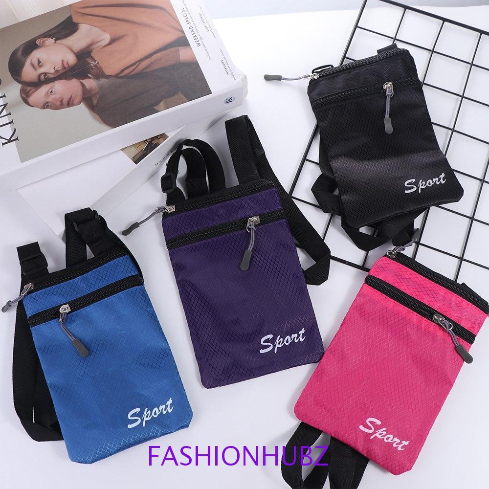 Fashionhubz กระเป๋าใส่โทรศัพท์มือถือ ทรงสี่เหลี่ยม พิมพ์ลายตัวอักษร ขนาดเล็ก เรียบง่าย สําหรับเดินทาง