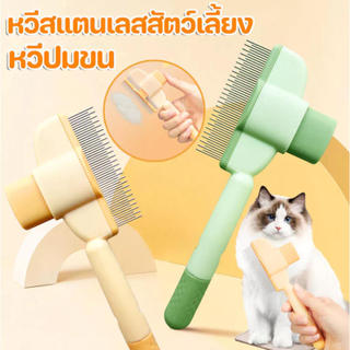 หวีแมวเพื่อขนแปรงหวีผมหนึ่งปุ่มสำหรับการนวดผม