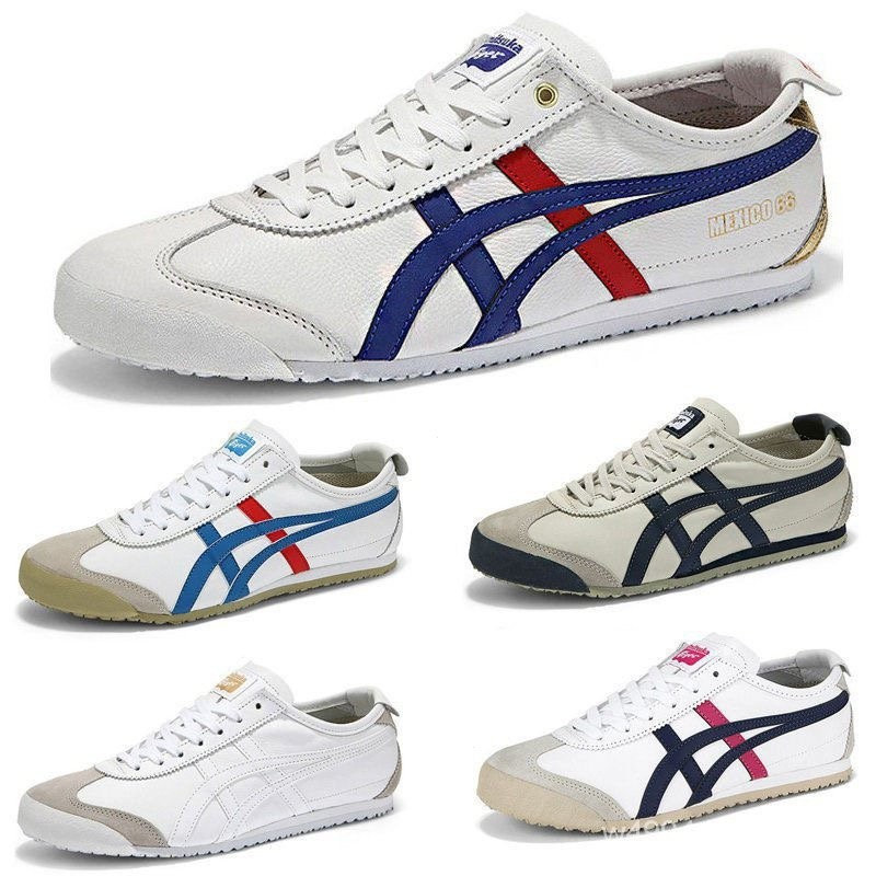 รองเท้าผ้าใบ Onitsuka Tiger ของแท้ 100%, Onitsuka Tiger 66 รองเท้าผ้าใบแฟชั่นสําหรับบุรุษและสตรี