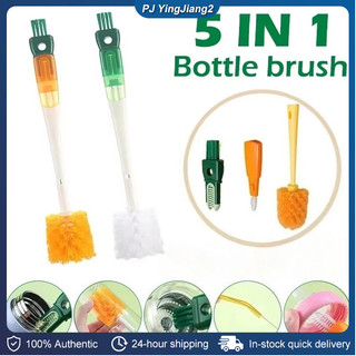 5 in 1 Bottle Cleaning Brush Set Multi-Functional Bottle Cleaner Tumbler Brush with Long Handle Nipple Cleaner Straw Cleaner