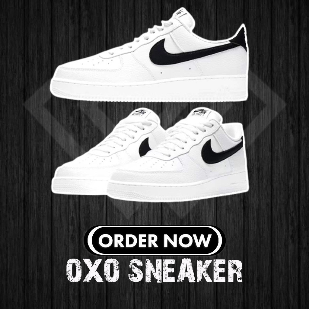 Air 1 low white Black AF1 Men Women white Black (คุณภาพสูง) รองเท้า