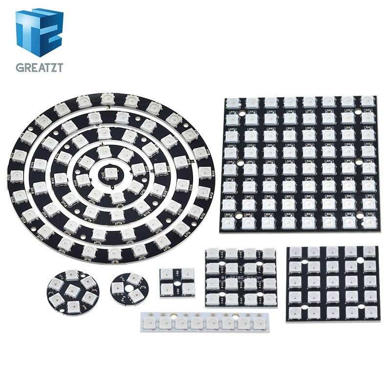 4 8 12 16 ช่อง WS2812 WS2812B WS 2811 5050 RGB LED แผงโมดูล 5V 1Bit 4Bit 8Bit 12Bit 16Bit 24Bit Rain