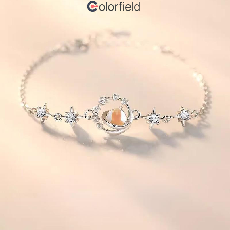 Colorfield สร้อยข้อมือ ดาวพลูโต หัวใจ ประดับเพทาย หรูหราแสง ระดับไฮเอนด์ เครื่องประดับแฟชั่น สำหรับผู้หญิง-COD - รูปที่ 3