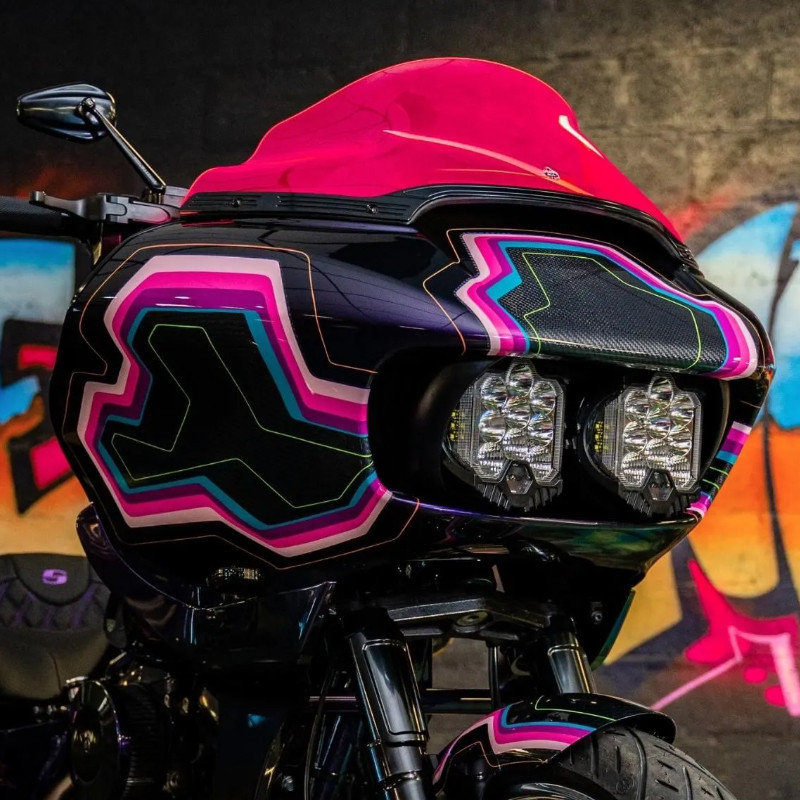 American KLOCK Harley Road Gliding Road ST Road CVO Supreme Gliding ดัดแปลงกระจกกีฬาสี