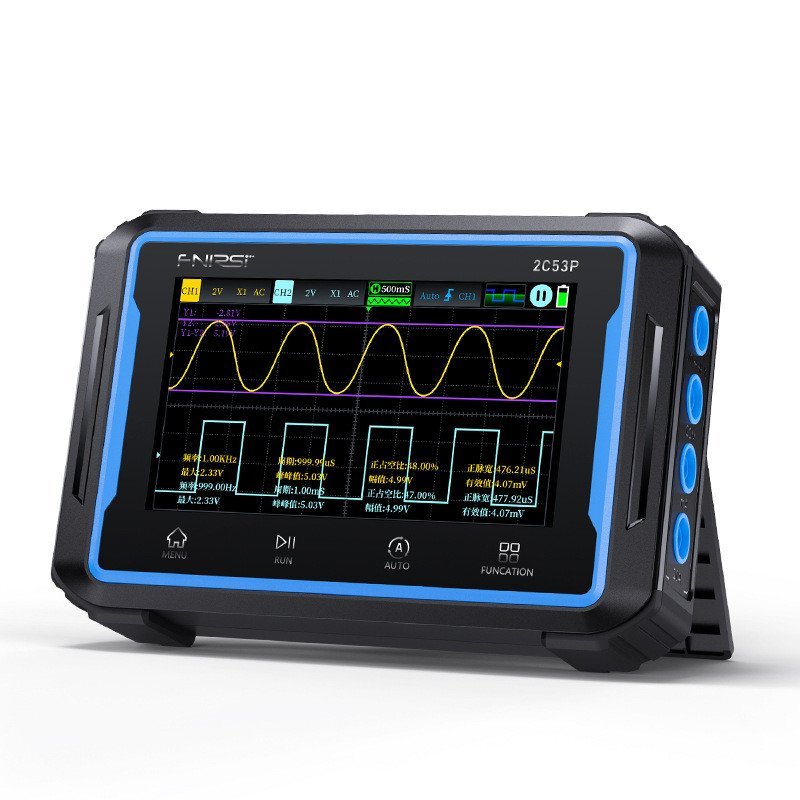 FNIRSI-2C53P แท็บเล็ตสองช่องดิจิตอล Oscilloscope สี่กึ่งมัลติมิเตอร์เครื่องกําเนิดสัญญาณสามในหนึ่งเด