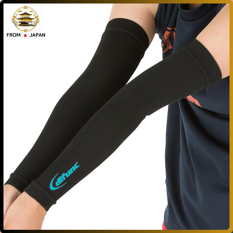 D&M Arm Sleeves - 1 Pair, Black and Turquoise, Size M, D-7000, Abrasion Resistant, Graduated Compres
