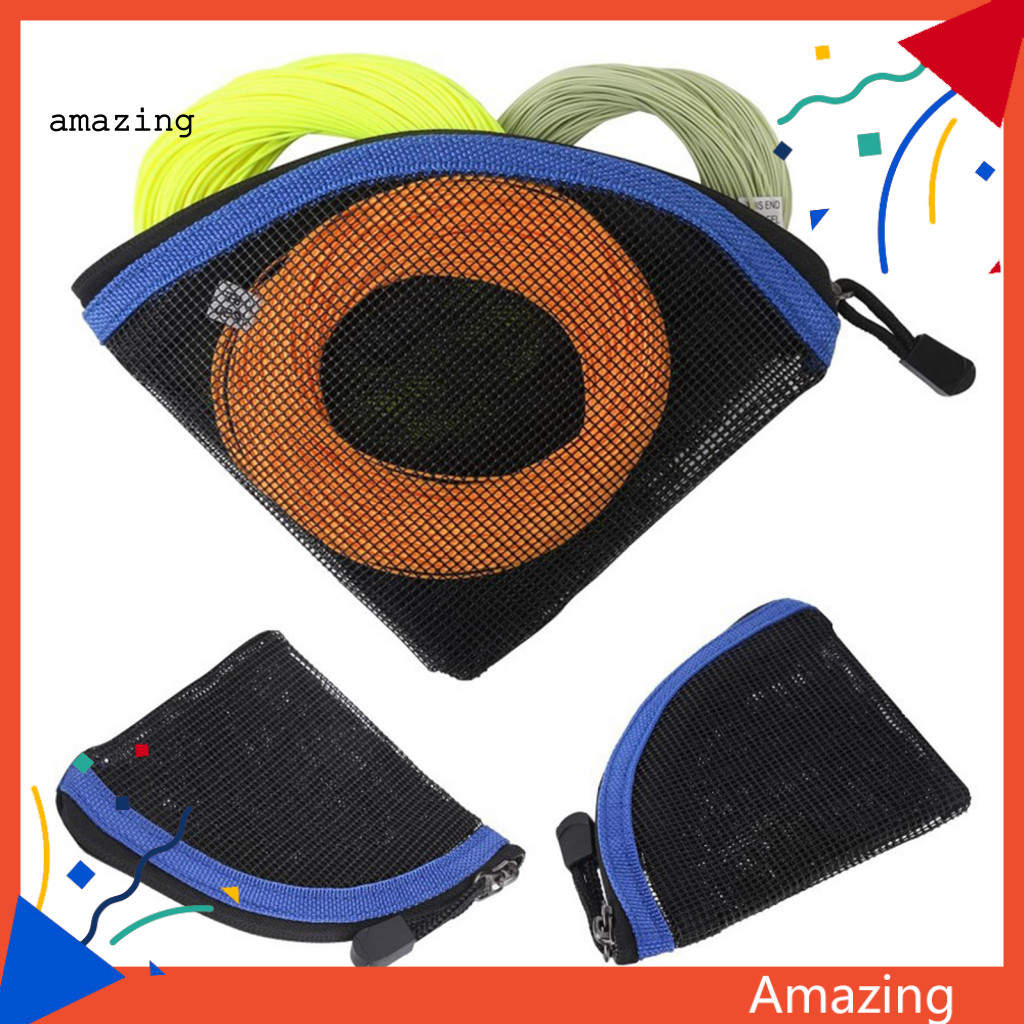[AM] Easy-to-sort Fly Line Storage Solution ตาข่าย Fly Fishing Leader กระเป๋าสตางค์สําหรับตกปลาน้ําจ