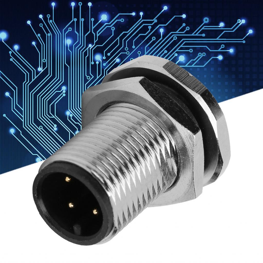 F2 M12 กันน้ำ Connector แผงติดตั้งซ็อกเก็ต 4Pin สำหรับอุตสาหกรรมติดตั้งง่าย