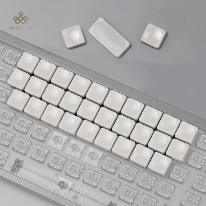 HELINYUE 10 ชิ้นสีขาว CFX Low Profile PBT Keycaps สําหรับ Chosfox LCK Low Profile MX Switch คีย์บอร์