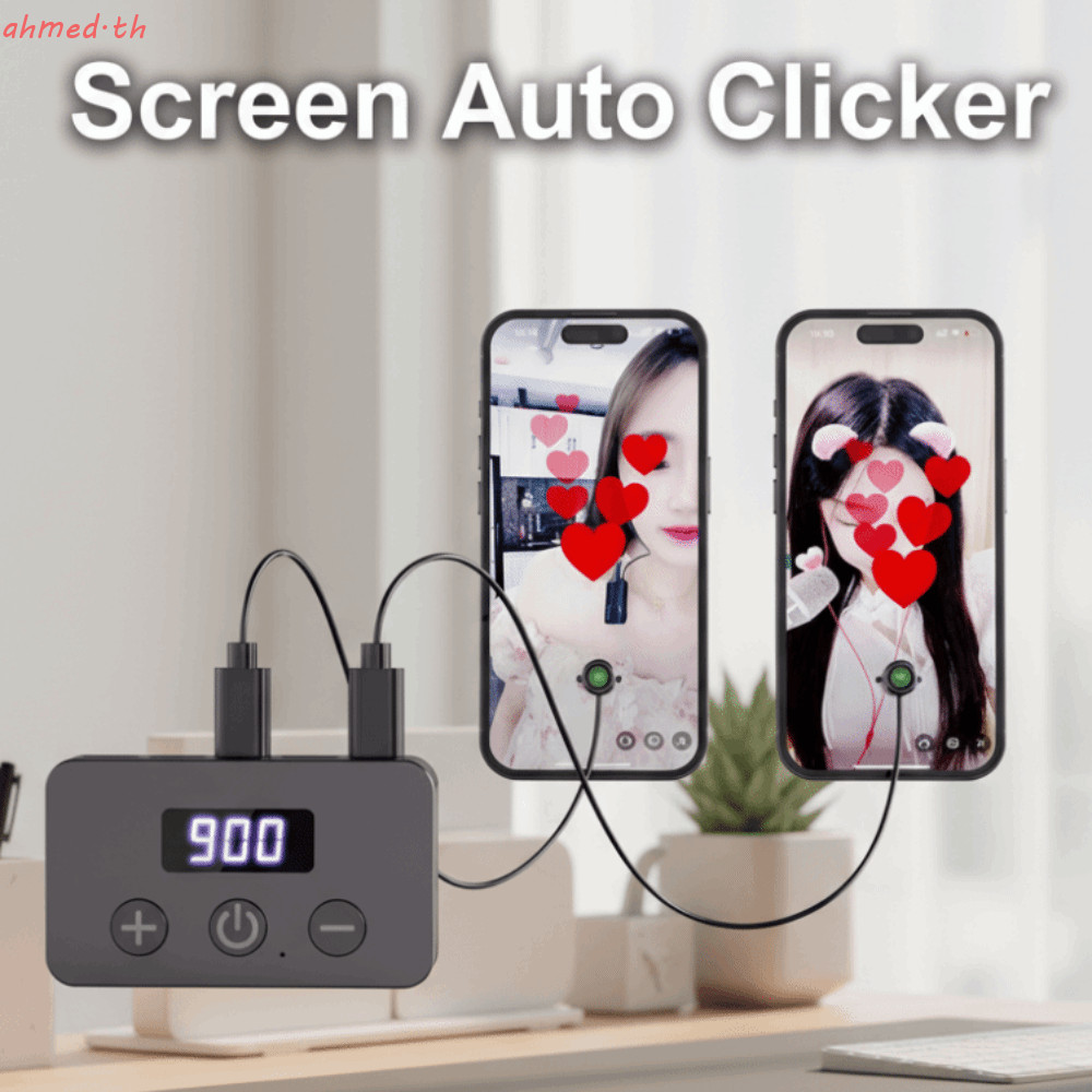 AHMED Screen Auto Clicker, Phone Tap Multiple Clickheads Auto Clicker อุปกรณ์, สีดําต่อเนื่องแบบพกพา