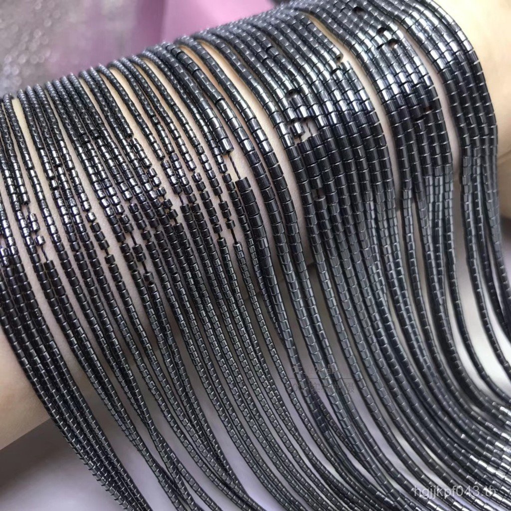 ลูกปัด ลูกปัดหลวมลูกปัดหลอดขนาดเล็กหลอดตรง Spacer ลูกปัดลูกปัด 2MM4mm6mm สีดํา Gallstone E18 พร้อมลู