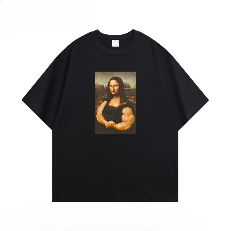 Muscle Mona Lisa Tee | Unisex Funny Art Print T-Shirt Summer เสื้อยืดลายโมนาลิซ่ามีกล้าม ดีไซน์สุดกวน แฟชั่นซัมเมอร์
