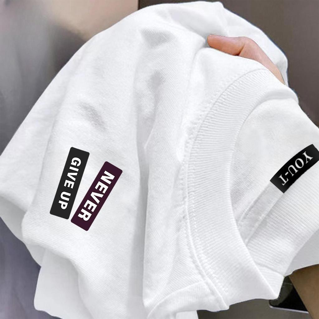 UT shop เสื้อยืด oversize ผ้าCotton 100% เสื้อแฟชั่น 'NEVER'  สบายและนุ่ม คอกลมแขนสั้น ฤดูร้อน