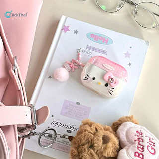 【ส่งจากไทย เคสหูฟัง pro2】 เคสใสการ์ตูนนูน Bow Kitty หูฟังป้องกันกรณี Anti Drop Soft Case เหมาะสําหรับ Airpods Pro2 Airpo