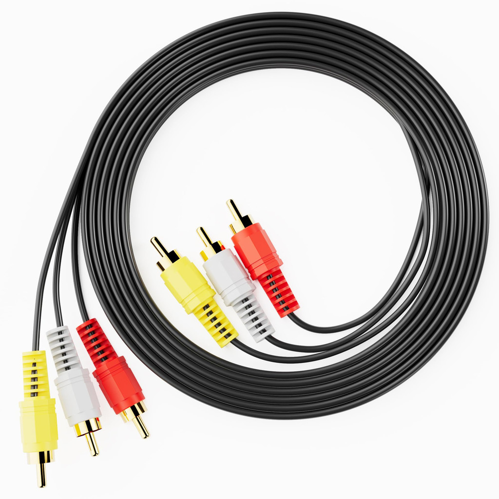 สายเคเบิลเสียงวิดีโอ Av 1.5 M. 3 M. 5M . 3RCA เป็น 3RCA ปลั๊กแจ็ค  ตัวผู้ เป็นตัวผู้ สําหรับ TV DVD