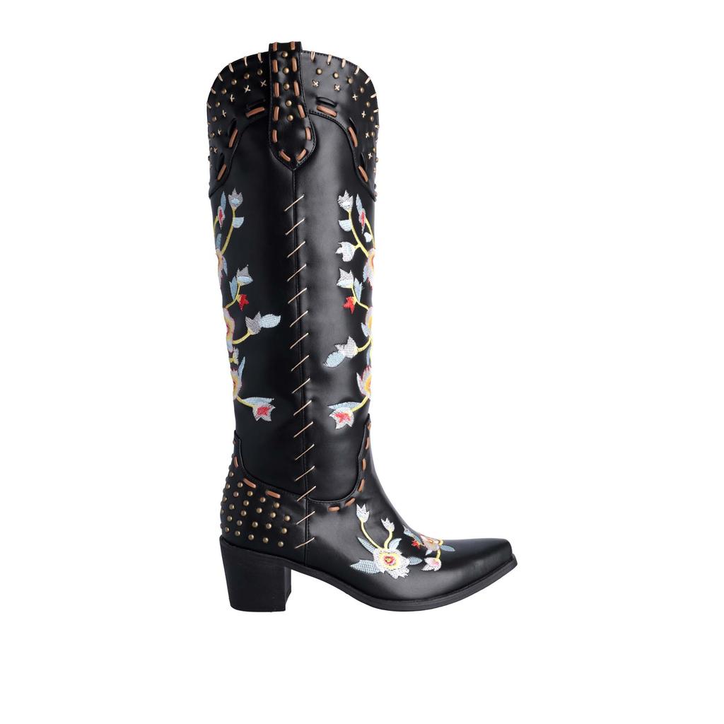 Villains SF SUNSHINE Cowboy Boots รองเท้าบูทผู้หญิง ส้นสูง 2.4"