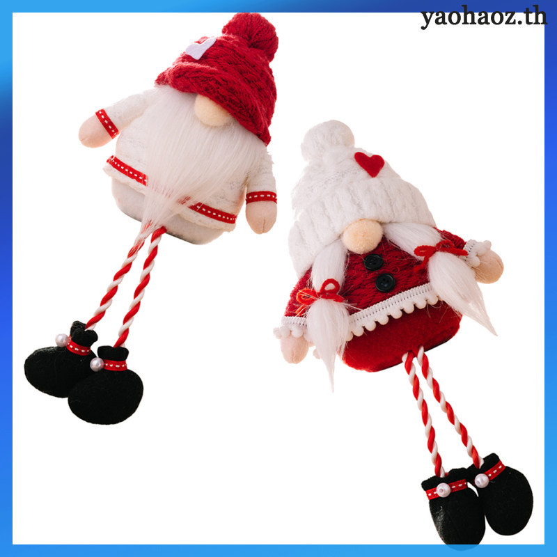 🎄🎅2 ชิ้นคริสต์มาส Gnome ตุ๊กตาเดสก์ท็อปตกแต่ง Gnome คริสต์มาส Gnome ถัก Gnome เครื่องประดับ yaaohaoz