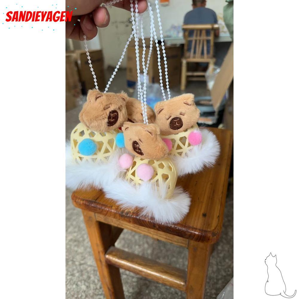 SANDIEGN แพคเกจวัสดุ DIY, Capybara Sanrio โคมไฟเทศกาลกลางฤดูใบไม้ร่วง, 2024 DIY วัสดุทําด้วยมือเรืองแสงการ์ตูนเด็กโคมไฟ Led เด็ก