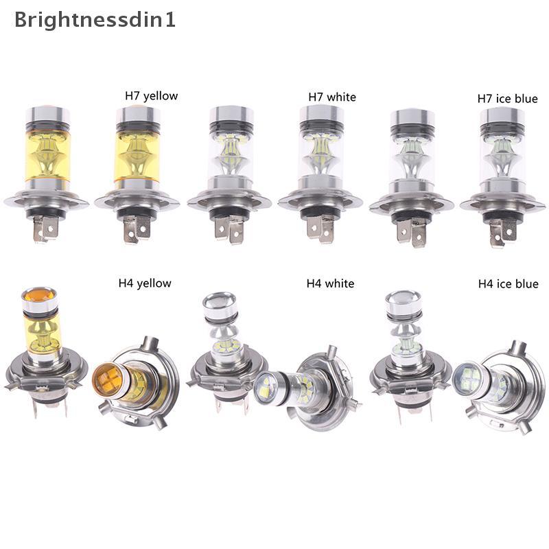 [Brightnessdin] 2x รถ H4/H7 9003 HB2 8000K Hi/Lo Beam 20 LED ไฟตัดหมอกขับรถ DRL หลอดไฟ Bq