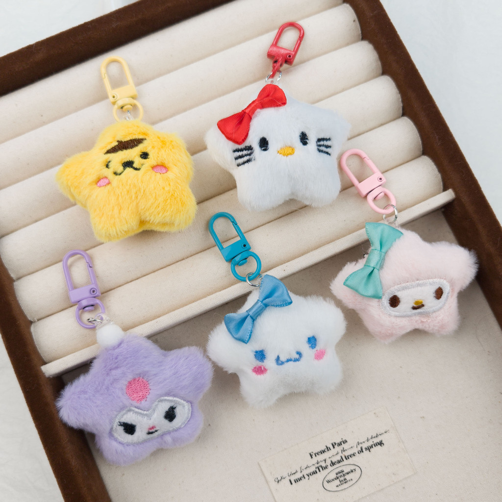 หัวเข็มขัดสี ฉ13น่ารักการ์ตูนดาวห้าแฉกตุ๊กตา ซานริโอ พวงกุญแจสาวหัวใจกระเป๋านักเรียนจี้แฟนอุปกรณ์เสริม